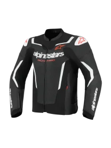 Jaqueta Alpinestars Masculina Couro Atem V4 Preto/Cinza/Branco